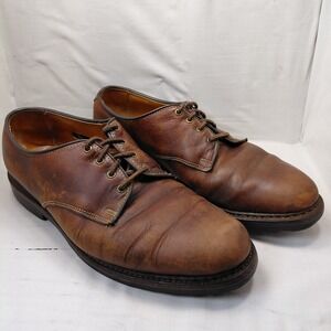 Allen Edmonds Fulton Mens 8.5 D Brown Leather Plain Toe Derby Shoes 6221 USA